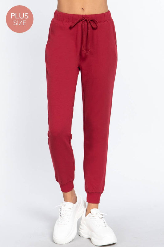 [PLUS SIZE] French Terry Jogger Pants: Blu-Vintage Blue